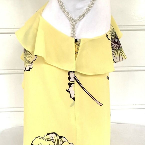 1 State Yellow Floral Off The Shoulder Top S - Picture 7 of 9